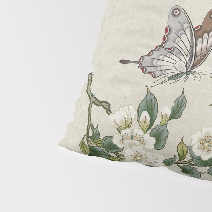 Pear flowers and butterflies type A - Minhwa : Koreafolkpainting Pillow Sham Gallery Image 4