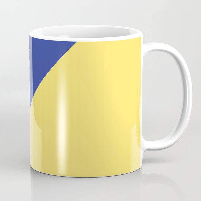 Modern royal blue sunshine yellow trendy color block Coffee Mug Gallery Image 1