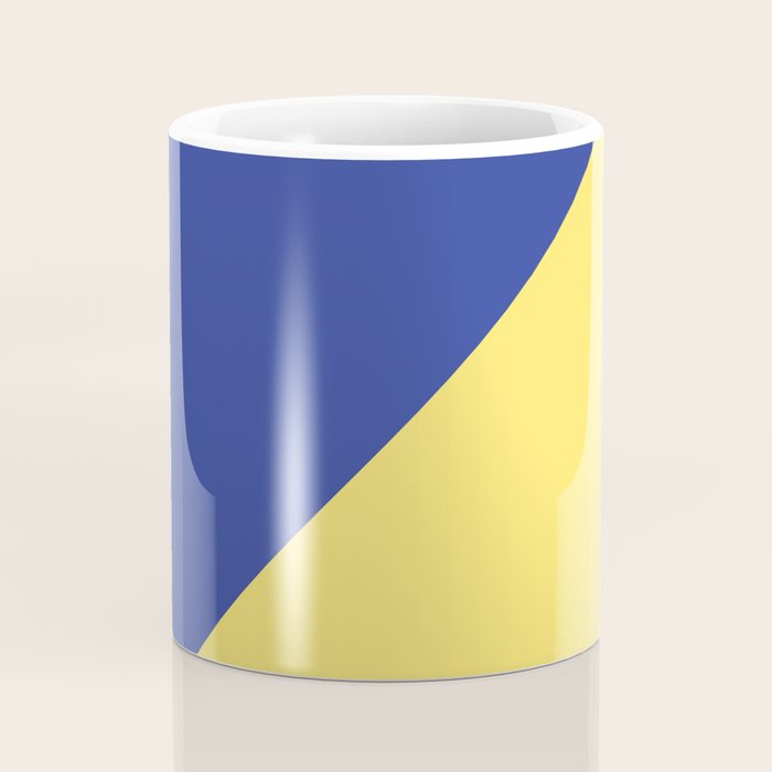 Modern royal blue sunshine yellow trendy color block Coffee Mug Gallery Image 4