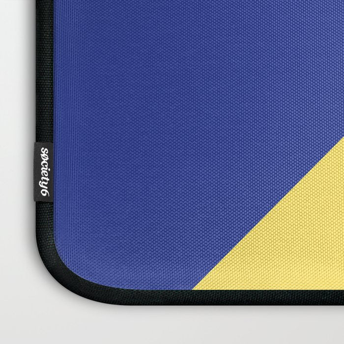 Modern royal blue sunshine yellow trendy color block Laptop Sleeve Gallery Image 3