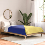 Modern royal blue sunshine yellow trendy color block Comforter Gallery Image 2