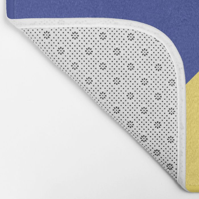 Modern royal blue sunshine yellow trendy color block Bath Mat Gallery Image 2