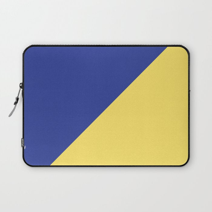 Modern royal blue sunshine yellow trendy color block Laptop Sleeve Gallery Image 1
