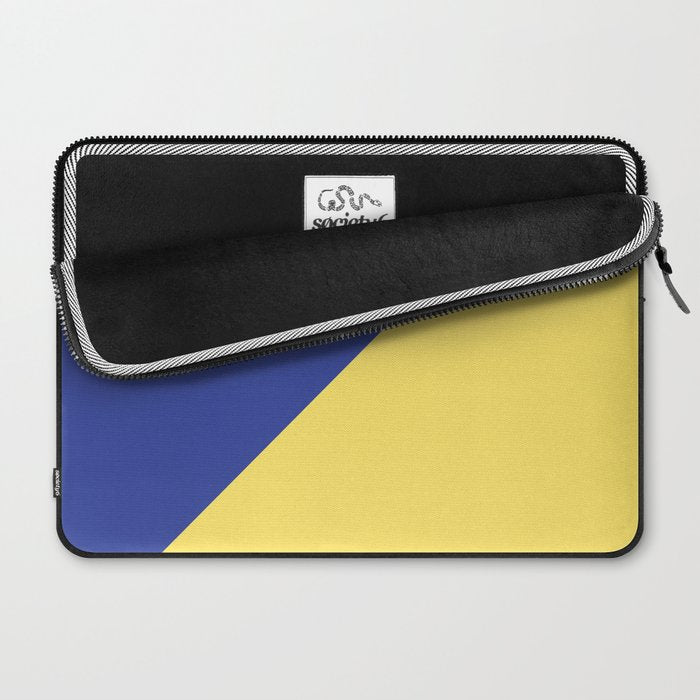 Modern royal blue sunshine yellow trendy color block Laptop Sleeve Gallery Image 2
