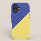 Modern royal blue sunshine yellow trendy color block iPhone Case Gallery Image 1