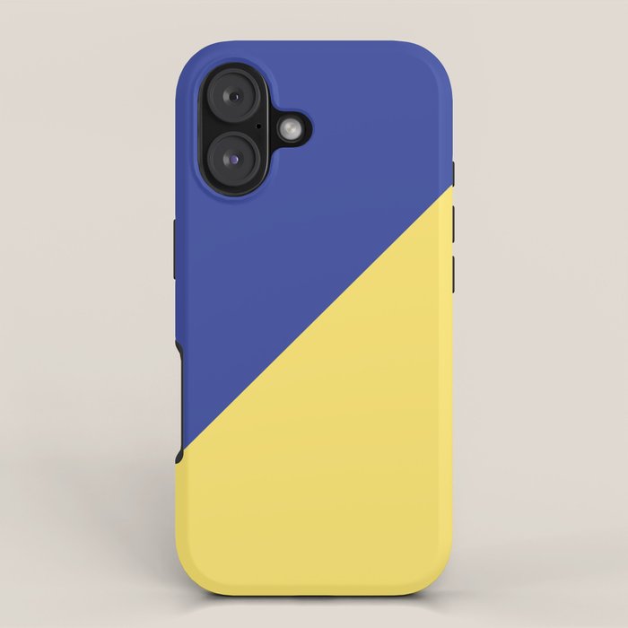 Modern royal blue sunshine yellow trendy color block iPhone Case Gallery Image 1