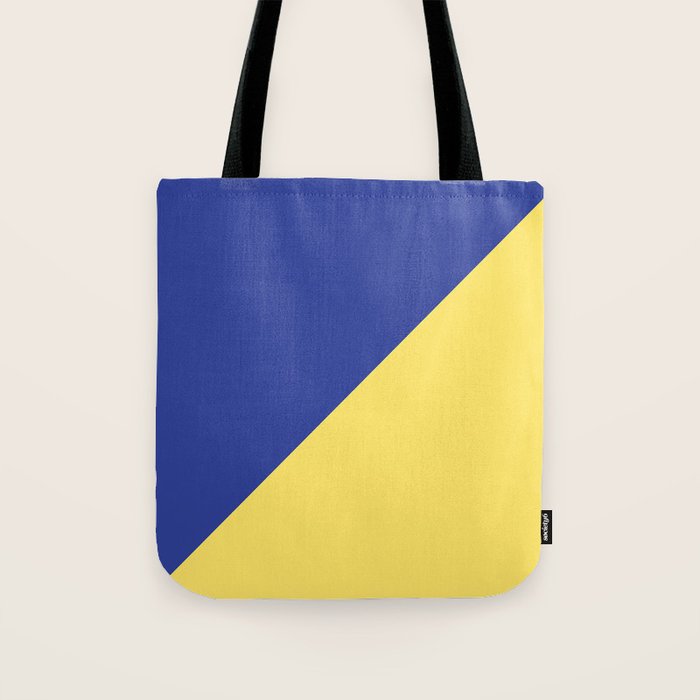 Modern royal blue sunshine yellow trendy color block Tote Bag Gallery Image 1