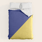 Modern royal blue sunshine yellow trendy color block Comforter Gallery Image 6