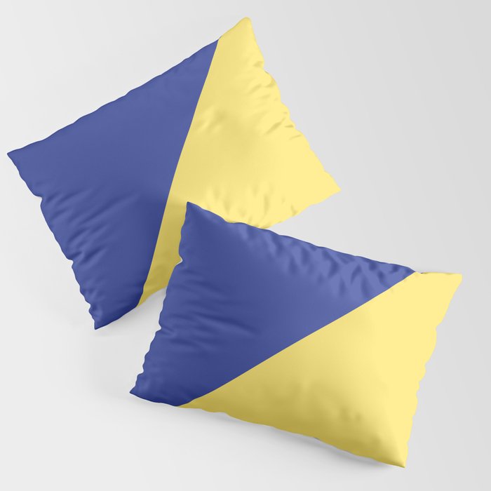 Modern royal blue sunshine yellow trendy color block Pillow Sham Gallery Image 1