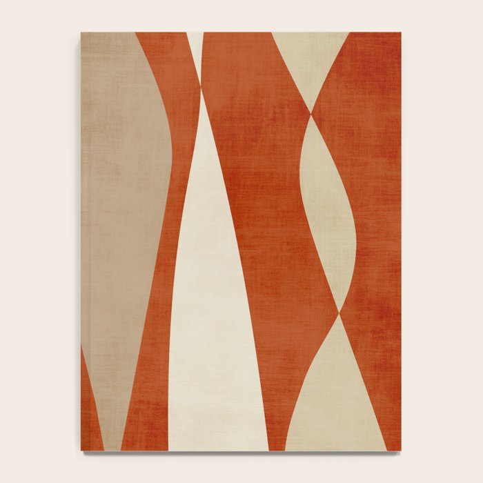 Burnt-Orange Tan Beige Lines Abstract Artwork Notebook Gallery Image 4