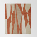Burnt-Orange Tan Beige Lines Abstract Artwork Throw Blanket Gallery Image 2