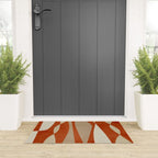 Burnt-Orange Tan Beige Lines Abstract Artwork Welcome Mat Gallery Image 3