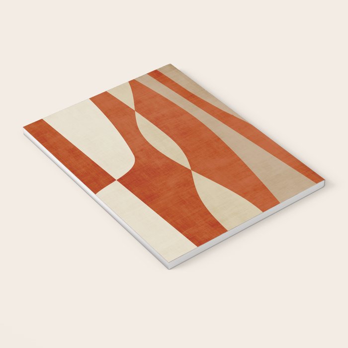 Burnt-Orange Tan Beige Lines Abstract Artwork Notebook Gallery Image 3