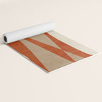 Burnt-Orange Tan Beige Lines Abstract Artwork Yoga Mat Gallery Image 2