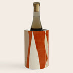 Burnt-Orange Tan Beige Lines Abstract Artwork Wine Chiller Gallery Image 3