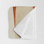 Burnt-Orange Tan Beige Lines Abstract Artwork Throw Blanket Gallery Image 3