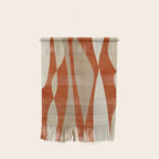 Burnt-Orange Tan Beige Lines Abstract Artwork Wall Hanging Gallery Image 1