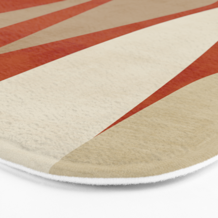 Burnt-Orange Tan Beige Lines Abstract Artwork Bath Mat Gallery Image 3