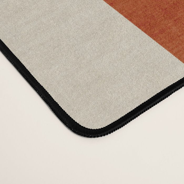 Burnt-Orange Tan Beige Lines Abstract Artwork Desk Mat Gallery Image 4