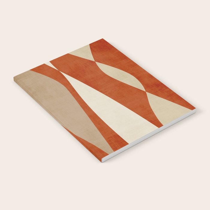 Burnt-Orange Tan Beige Lines Abstract Artwork Notebook Gallery Image 1