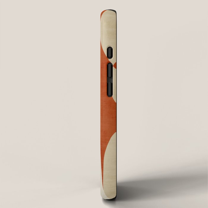 Burnt-Orange Tan Beige Lines Abstract Artwork iPhone Case Gallery Image 2