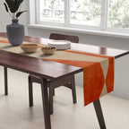 Burnt-Orange Tan Beige Lines Abstract Artwork Table Runner Gallery Image 2