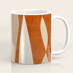 Burnt-Orange Tan Beige Lines Abstract Artwork Coffee Mug Gallery Image 1