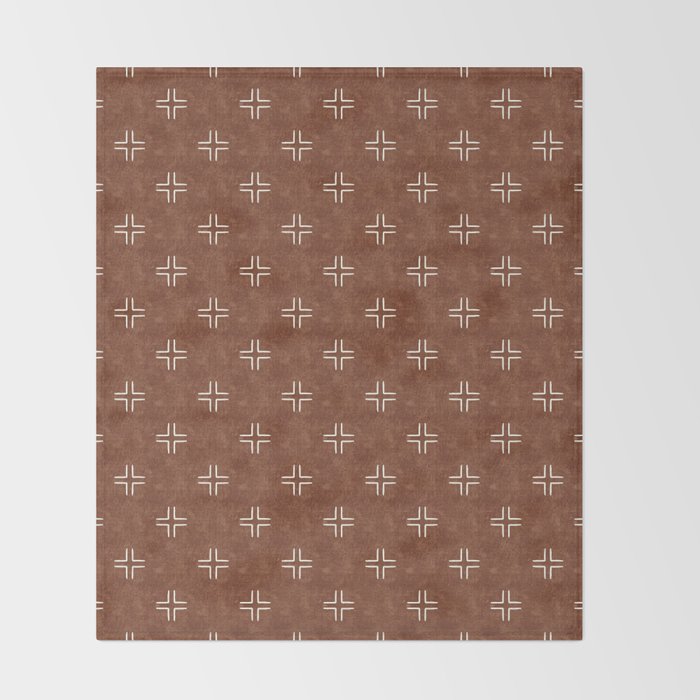 mudcloth crosses - brandywine Throw Blanket Gallery Image 2