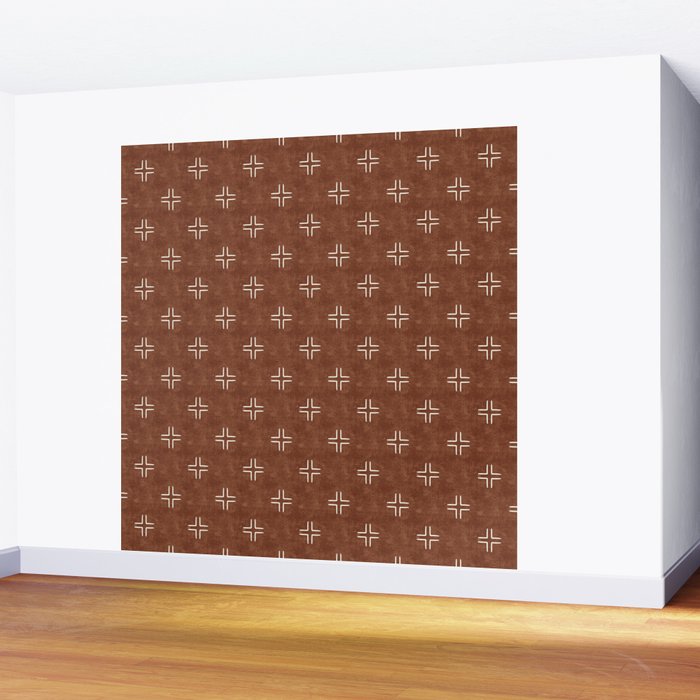 mudcloth crosses - brandywine Wall Mural Gallery Image 2