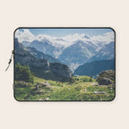 Swiss Alps Summer Landscape - Nature Photography - Jungfrau Mountain Peak Laptop Sleeve Gallery Image 1