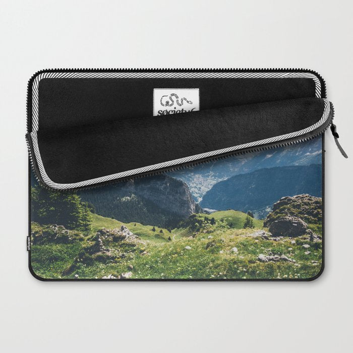 Swiss Alps Summer Landscape - Nature Photography - Jungfrau Mountain Peak Laptop Sleeve Gallery Image 2
