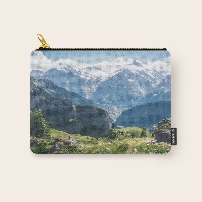 Swiss Alps Summer Landscape - Nature Photography - Jungfrau Mountain Peak Carry All Pouch Gallery Image 1