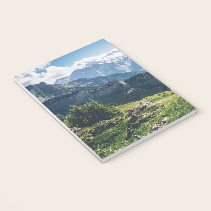 Swiss Alps Summer Landscape - Nature Photography - Jungfrau Mountain Peak Notebook Gallery Image 3