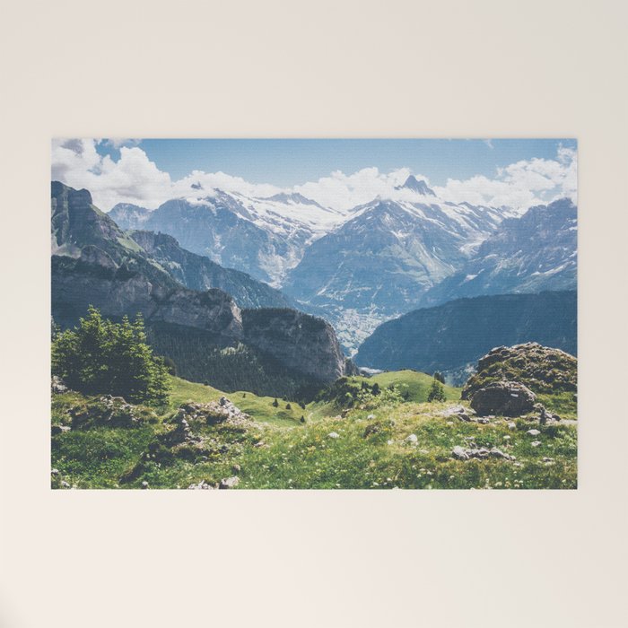Swiss Alps Summer Landscape - Nature Photography - Jungfrau Mountain Peak Welcome Mat