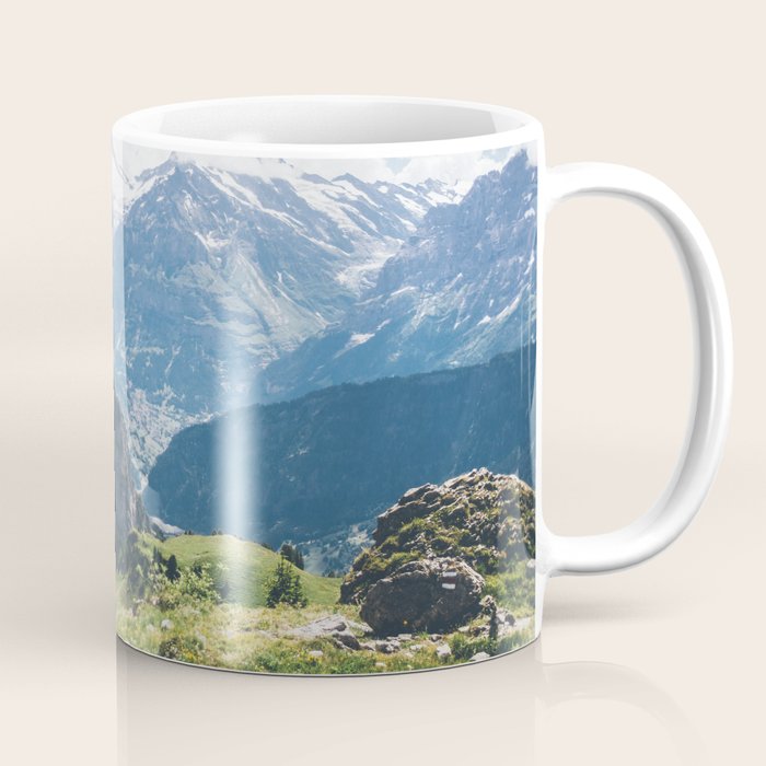 Swiss Alps Summer Landscape - Nature Photography - Jungfrau Mountain Peak Coffee Mug Gallery Image 1