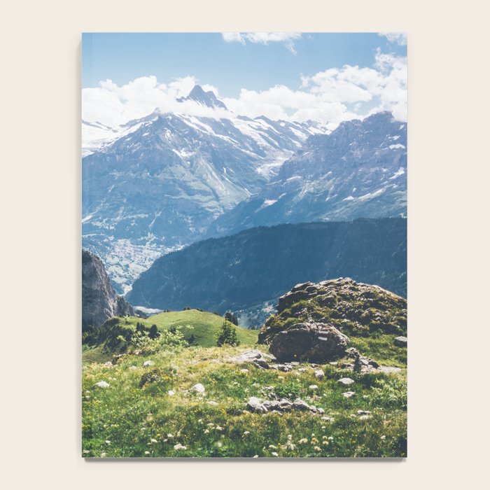 Swiss Alps Summer Landscape - Nature Photography - Jungfrau Mountain Peak Notebook Gallery Image 4