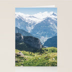 Swiss Alps Summer Landscape - Nature Photography - Jungfrau Mountain Peak Stationery Card Gallery Image 2