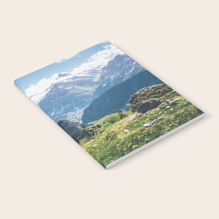 Swiss Alps Summer Landscape - Nature Photography - Jungfrau Mountain Peak Notebook