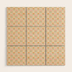 Vintage geometric flower art pattern Wood Wall Art Gallery Image 1