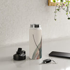 Slow Burn: a pretty, minimal, abstract mixed media piece using watercolor and ink Water Bottle Gallery Image 5