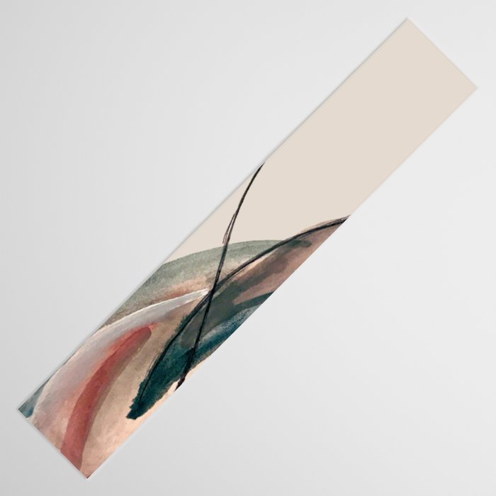 Slow Burn: a pretty, minimal, abstract mixed media piece using watercolor and ink Table Runner Gallery Image 3