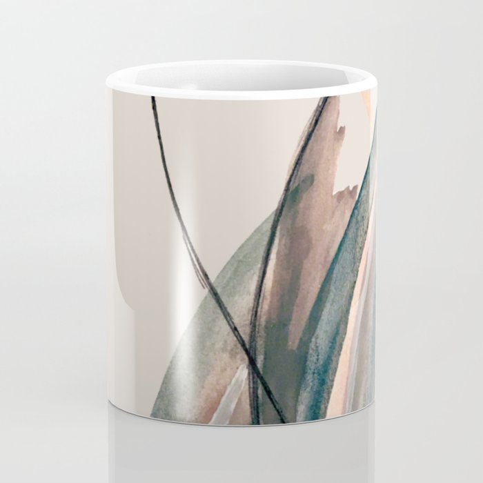 Slow Burn: a pretty, minimal, abstract mixed media piece using watercolor and ink Coffee Mug Gallery Image 4