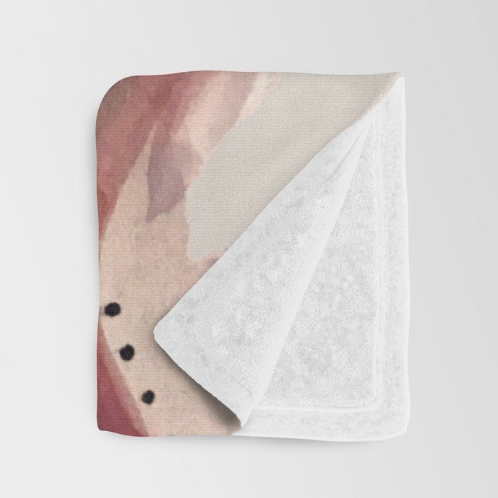 Slow Burn: a pretty, minimal, abstract mixed media piece using watercolor and ink Throw Blanket Gallery Image 3