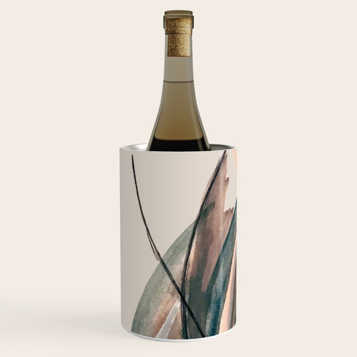 Slow Burn: a pretty, minimal, abstract mixed media piece using watercolor and ink Wine Chiller Gallery Image 1