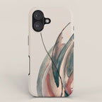 Slow Burn: a pretty, minimal, abstract mixed media piece using watercolor and ink iPhone Case Gallery Image 1