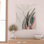 Slow Burn: a pretty, minimal, abstract mixed media piece using watercolor and ink Wall Tapestry Gallery Image 2