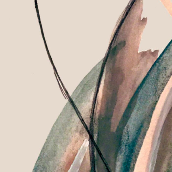 Slow Burn: a pretty, minimal, abstract mixed media piece using watercolor and ink Coffee Mug Gallery Image 2