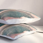 Slow Burn: a pretty, minimal, abstract mixed media piece using watercolor and ink Pillow Sham Gallery Image 3
