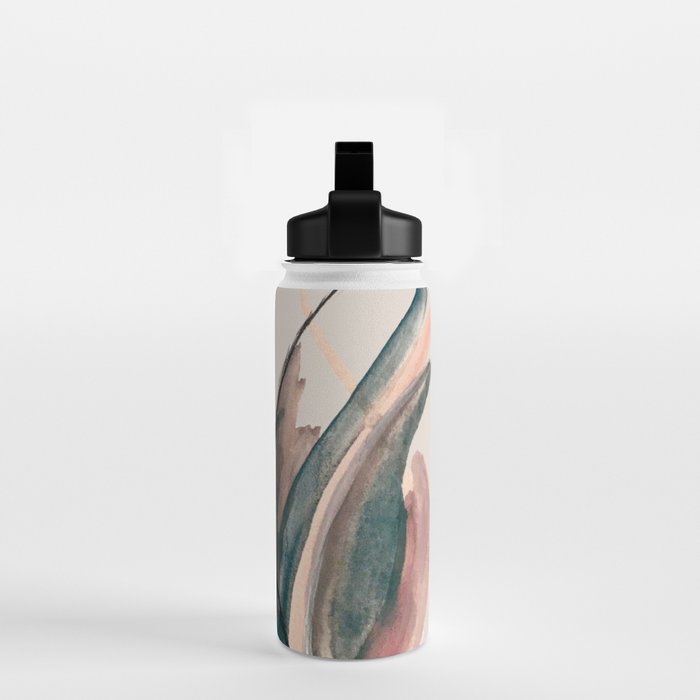 Slow Burn: a pretty, minimal, abstract mixed media piece using watercolor and ink Water Bottle Gallery Image 2