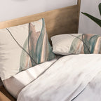 Slow Burn: a pretty, minimal, abstract mixed media piece using watercolor and ink Pillow Sham Gallery Image 2